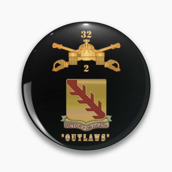 Item preview, 2nd Bn 32nd Armor Branch w 32nd Armor Outlaws DUI X 300 designed and sold by Military Insignia Products.