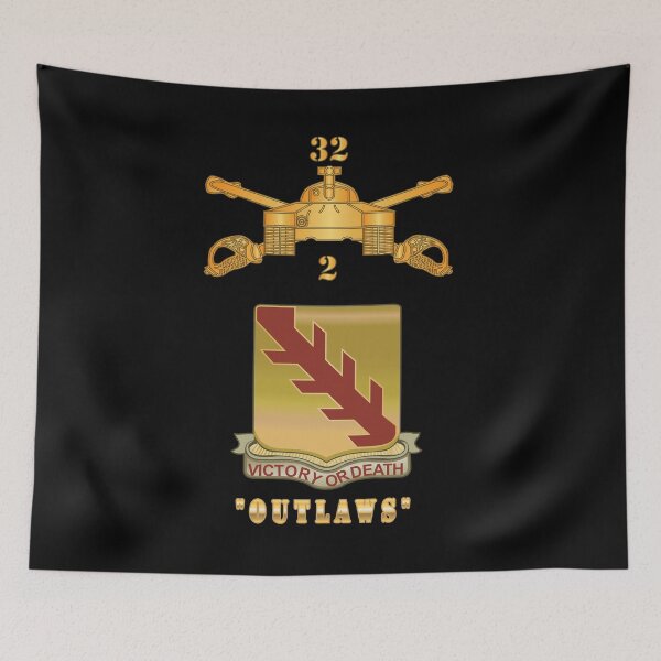 Item preview, 2nd Bn 32nd Armor Branch w 32nd Armor Outlaws DUI X 300 designed and sold by Military Insignia Products.