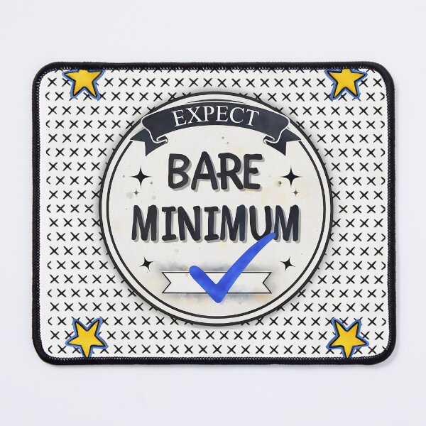 Item preview, Bare Minimum Funny Badge Sticker designed and sold by gleefulme.