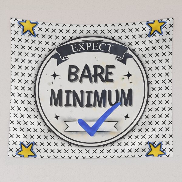Item preview, Bare Minimum Funny Badge Sticker designed and sold by gleefulme.