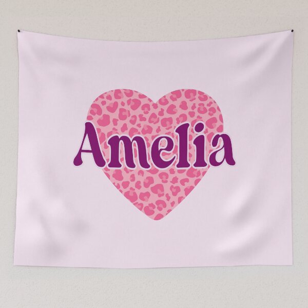Item preview, Amelia Name Leopard Pink Heart  designed and sold by Jeallan Designs.