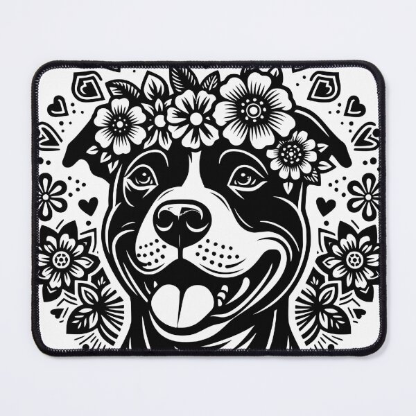 Item preview, Pitbull Floral | Engraving Style Dog | Dog Lover Gift | Unisex Pitbull Owner designed and sold by geraskonst.