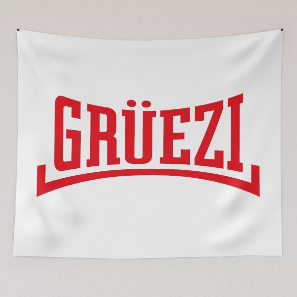 Item preview, Grüezi Lettering (Switzerland / Concave / Red) designed and sold by MrFaulbaum.