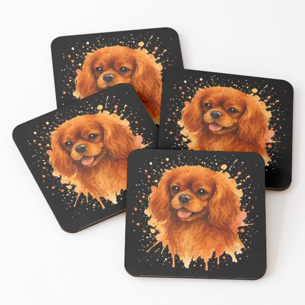 Item preview, Cavalier King Charles Spaniel Ruby - Colorful Watercolor Splash designed and sold by IDBPG.