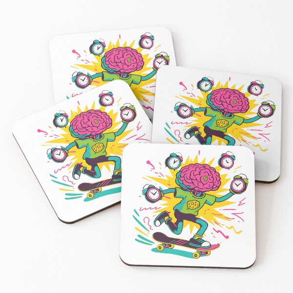 Item preview, funny mental health Retro Brain Skateboarding Chaos designed and sold by Uglyandcute.