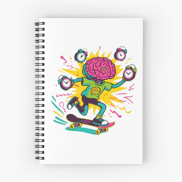 Item preview, funny mental health Retro Brain Skateboarding Chaos designed and sold by Uglyandcute.