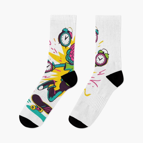 Item preview, funny mental health Retro Brain Skateboarding Chaos designed and sold by Uglyandcute.