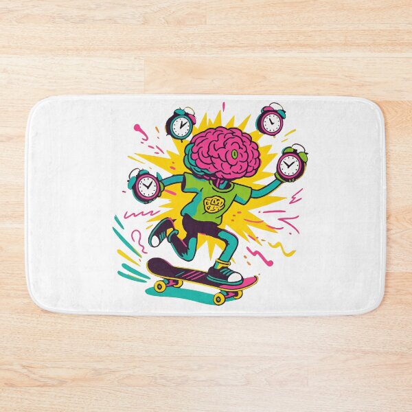 Item preview, funny mental health Retro Brain Skateboarding Chaos designed and sold by Uglyandcute.