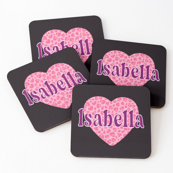 Item preview, Isabella Name Leopard Pink Heart  designed and sold by Jeallan Designs.