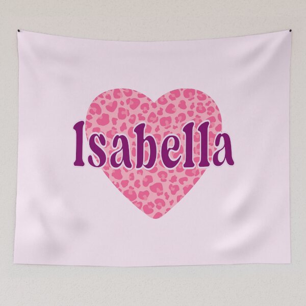 Artikelvorschau, Isabella Name Leopard Pink Herz entworfen und verkauft von Jeallan Designs.