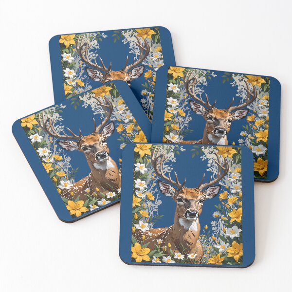 Item preview, Whitetail Deer Surrounded By Flowers designed and sold by taiche.