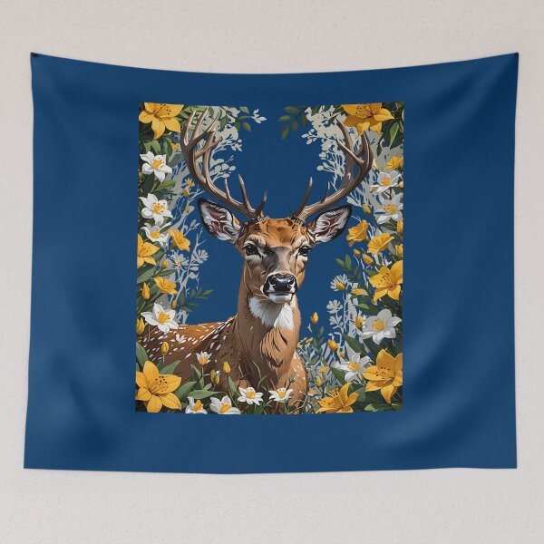 Item preview, Whitetail Deer Surrounded By Flowers designed and sold by taiche.