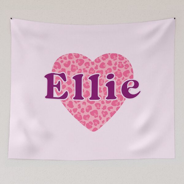 Artikelvorschau, Ellie Name Leopard Rosa Herz entworfen und verkauft von Jeallan Designs.