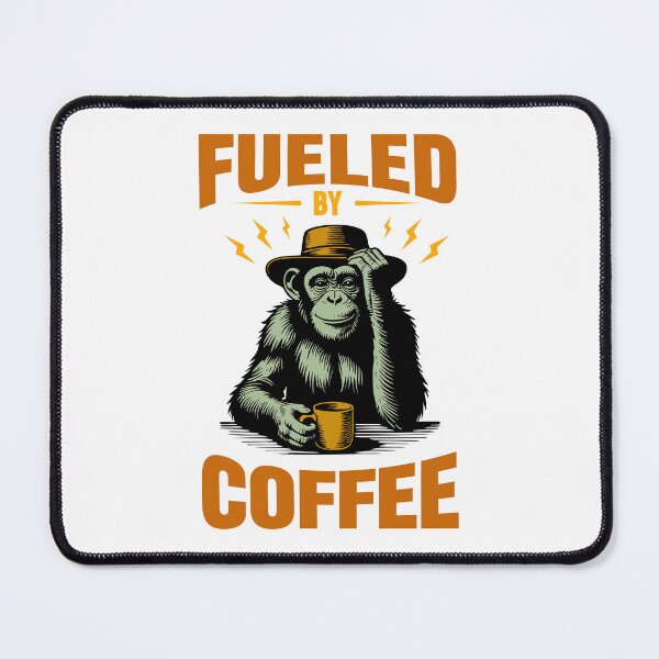 Item preview, Fueled by Coffee – Funny Chimpanzee Coffee Lover T-Shirt designed and sold by majesty-prints.