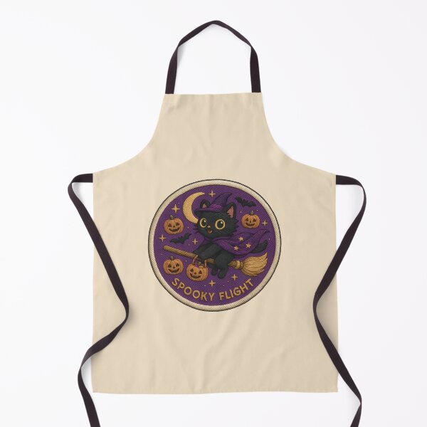 Item preview, Halloween Cat Embroidery Patch – Flying on Broomstick designed and sold by Nuist25.
