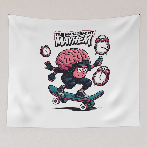 Item preview, funny mental health Retro Brain Skateboarding Chaos designed and sold by Uglyandcute.