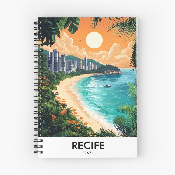 Item preview, Recife Brazil Retro Travel Print designed and sold by HomeLivingCo.