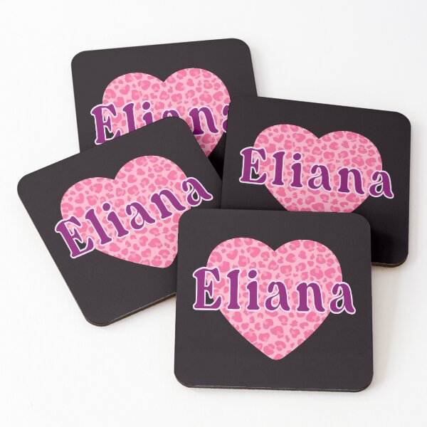 Item preview, Eliana Name Leopard Pink Heart  designed and sold by Jeallan Designs.
