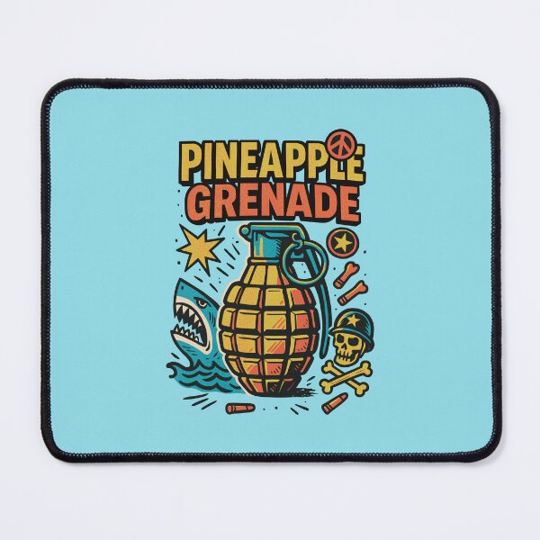 Item preview, Pineapple Grenade Retro Military Shark Graphic designed and sold by ChunkByChunk.