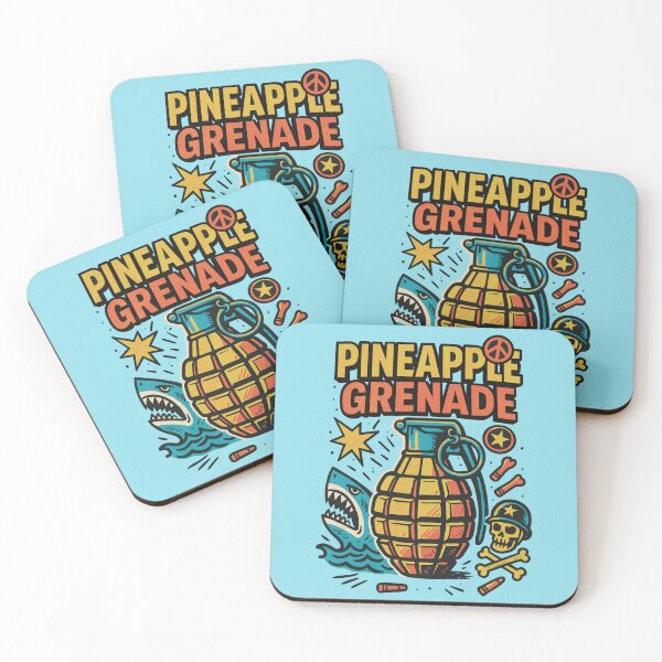 Item preview, Pineapple Grenade Retro Military Shark Graphic designed and sold by ChunkByChunk.