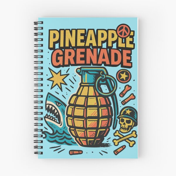Item preview, Pineapple Grenade Retro Military Shark Graphic designed and sold by ChunkByChunk.