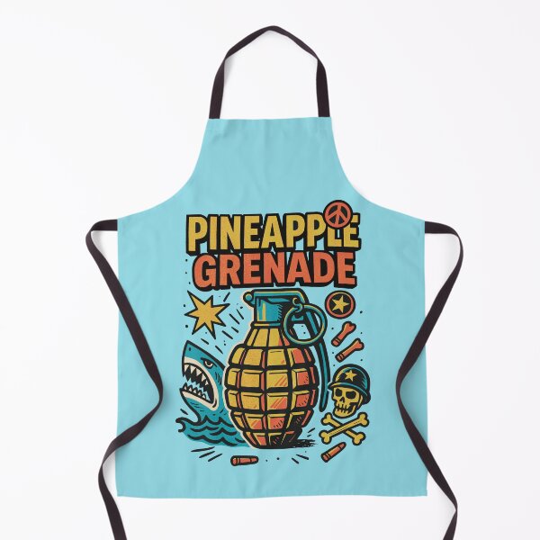 Item preview, Pineapple Grenade Retro Military Shark Graphic designed and sold by ChunkByChunk.