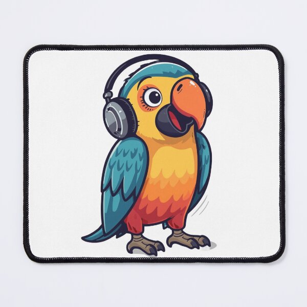 Item preview, Groovy Parrot with Headphones – Cute Music-Loving Bird Cartoon Design designed and sold by AnimalStudios.