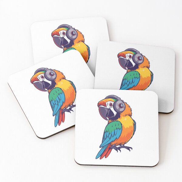 Item preview, Groovy Parrot with Headphones – Cute Music-Loving Bird Cartoon Design designed and sold by AnimalStudios.