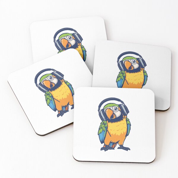 Item preview, Groovy Parrot with Headphones – Cute Music-Loving Bird Cartoon Design designed and sold by AnimalStudios.