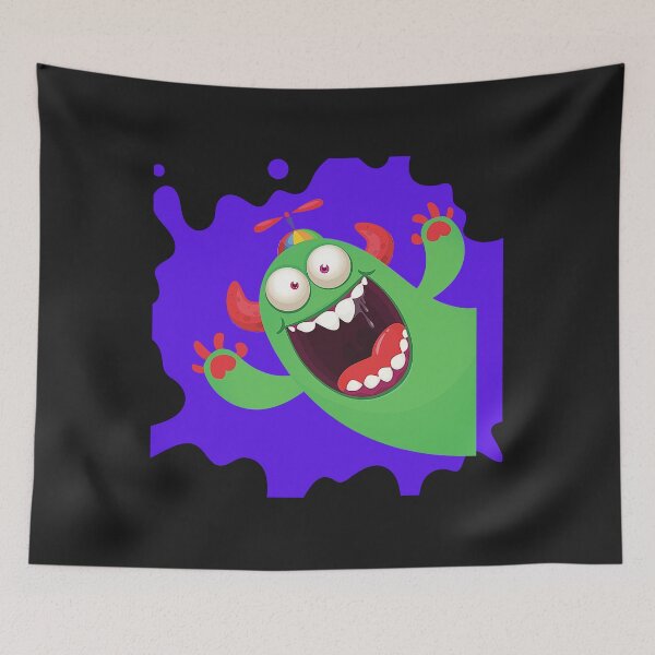 Item preview, The Green Monster on a Splask Purple Background designed and sold by HanaiPrint.
