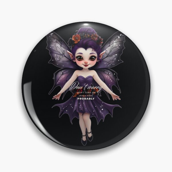 Item preview, Enchanting Fairy in Purple Dress with Playful Warning designed and sold by SplashTastic.