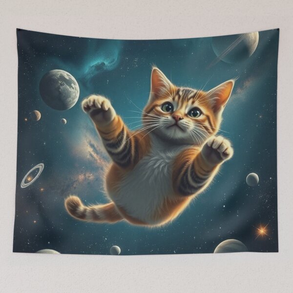 Item preview, Space Cat Adventure – Cute Astronaut Kitty in Outer Space designed and sold by BloomOfDesign.