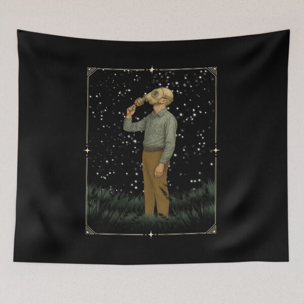 Item preview, Man in Gas Mask Smelling a Flower designed and sold by Theetriptank.
