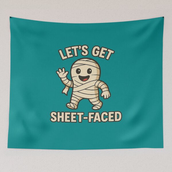 Item preview, Let’s Get Sheet-Faced Halloween Mummy Costume Humour designed and sold by ArtComixHaven.