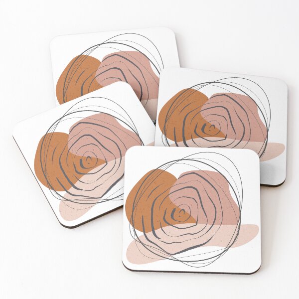 Item preview, Abstract Minimal Line Art with Warm Terracotta and Soft Pink Shapes designed and sold by NiceDigital.