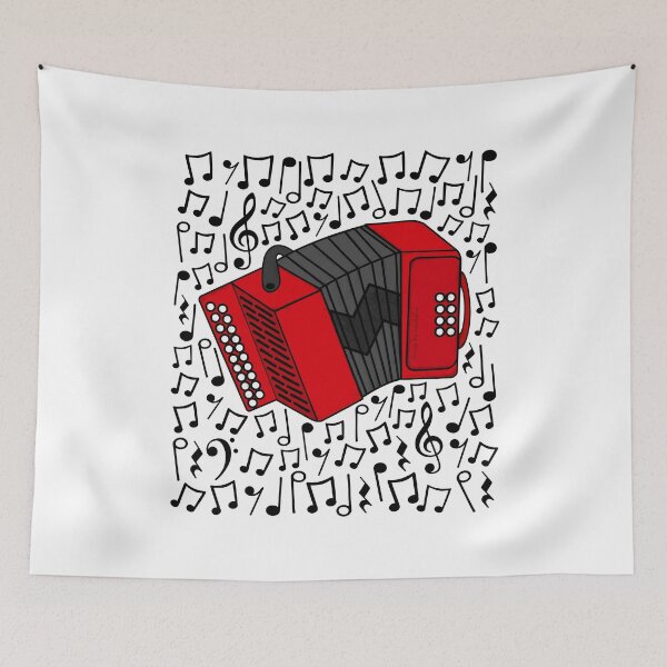 Item preview, Accordion Musical Notes Accordionist Folk Musician designed and sold by doodlerob.