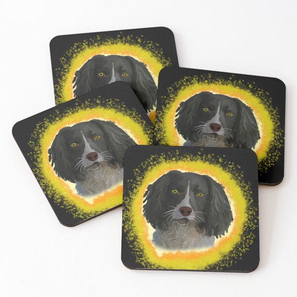 Artikelvorschau, English Springer Spaniel schwarz, gelber Spritzer entworfen und verkauft von DawnCatcher20.