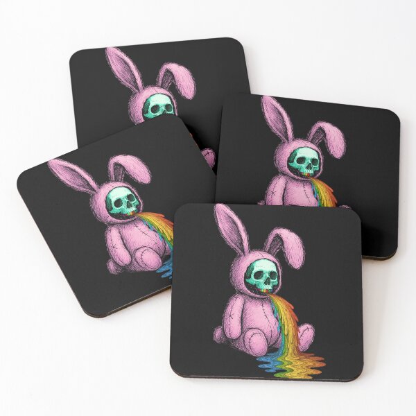 Item preview, Pink Bunny Skull Vomiting Rainbow designed and sold by Theetriptank.
