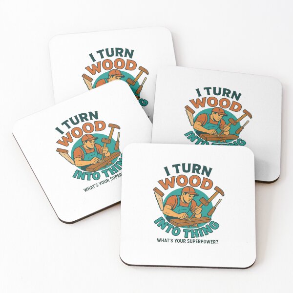 Item preview, I Turn Wood Into Things – What's Your Superpower? | Retro Woodworker Design designed and sold by AmeliaKrysiak.