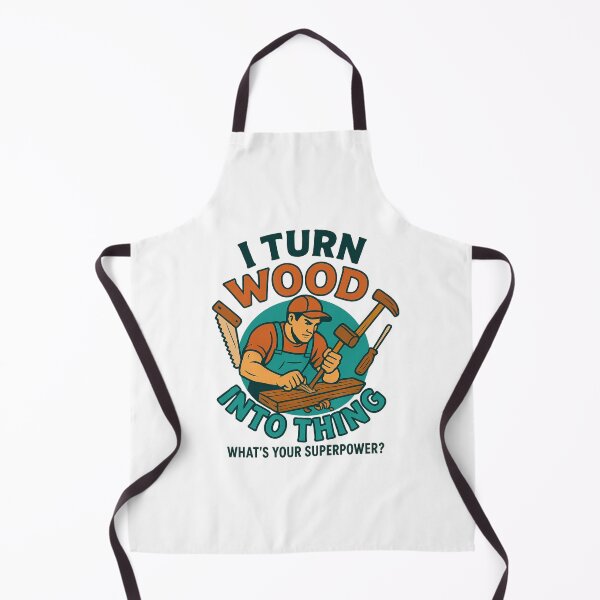 Item preview, I Turn Wood Into Things – What's Your Superpower? | Retro Woodworker Design designed and sold by AmeliaKrysiak.
