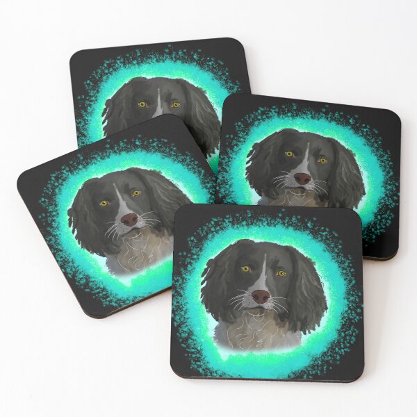 Item preview, english springer spainel black, cyan splash designed and sold by DawnCatcher20.