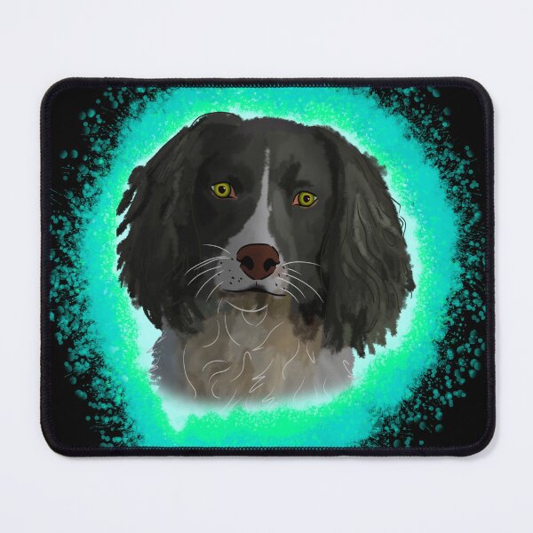 Item preview, english springer spainel black, cyan splash designed and sold by DawnCatcher20.