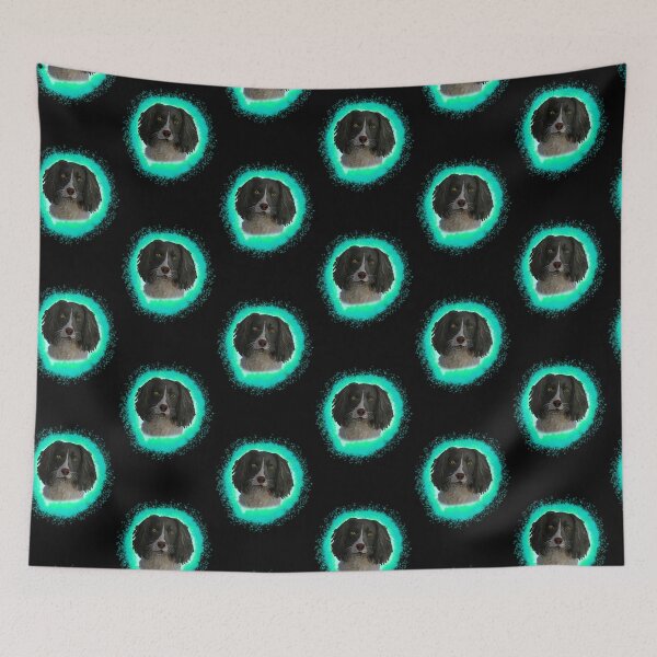 Item preview, english springer spainel black, cyan splash designed and sold by DawnCatcher20.