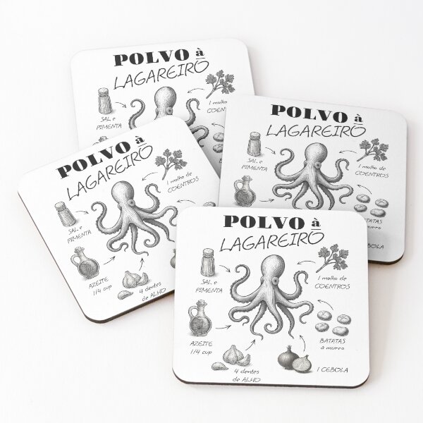 Item preview, Octopus with Potatoes – Vintage Portuguese Illustration designed and sold by TheBrightDuck.