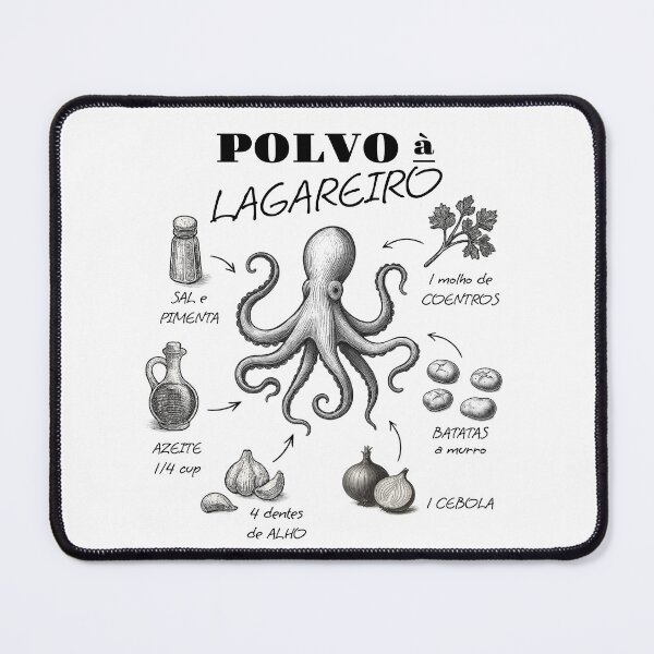 Item preview, Octopus with Potatoes – Vintage Portuguese Illustration designed and sold by TheBrightDuck.