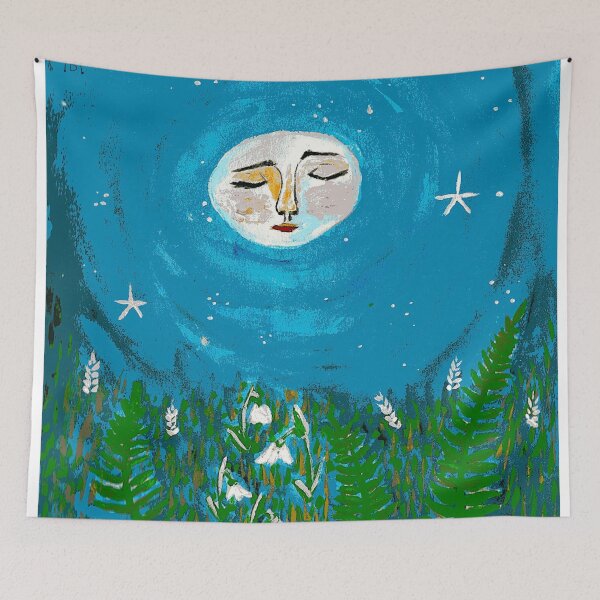 Item preview, Snow Moon February Moon Illustration designed and sold by MagpieDiamond.