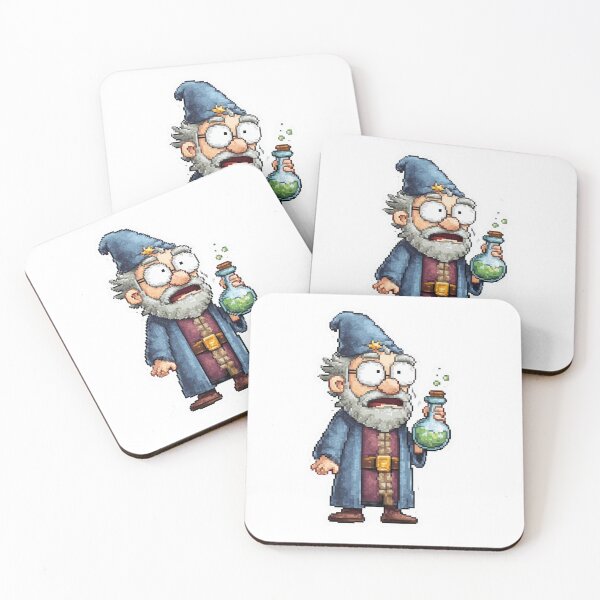 Item preview, Pixel Art Surprised Wizard with Potion | Retro Fantasy Alchemist designed and sold by BBackdesign.