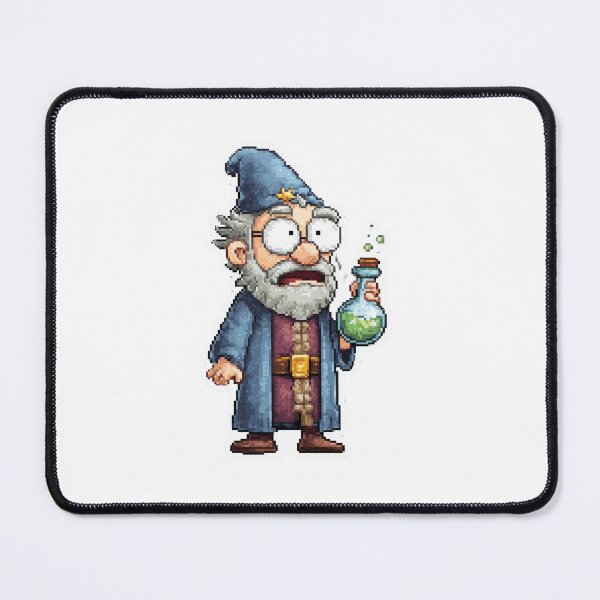Item preview, Pixel Art Surprised Wizard with Potion | Retro Fantasy Alchemist designed and sold by BBackdesign.