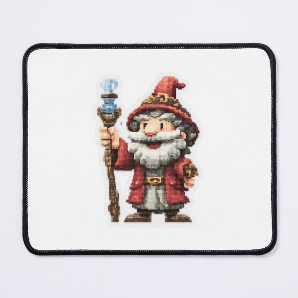 Item preview, Pixel Art Happy Wizard with Magical Staff | Retro Gaming Sorcerer designed and sold by BBackdesign.