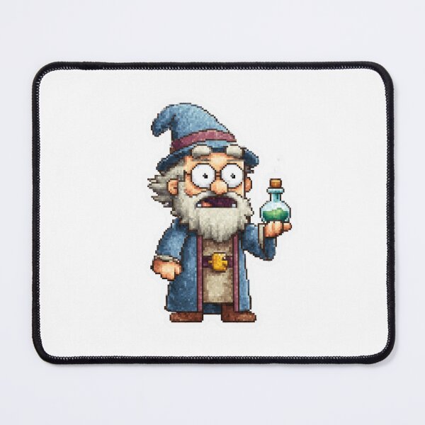 Item preview, Pixel Art Surprised Wizard with Potion | Retro Fantasy Alchemist designed and sold by BBackdesign.